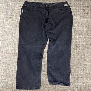 Raider Jeans Black Denim Straight Fit 38x31 Mid-Rise Zip Comfort Pockets
